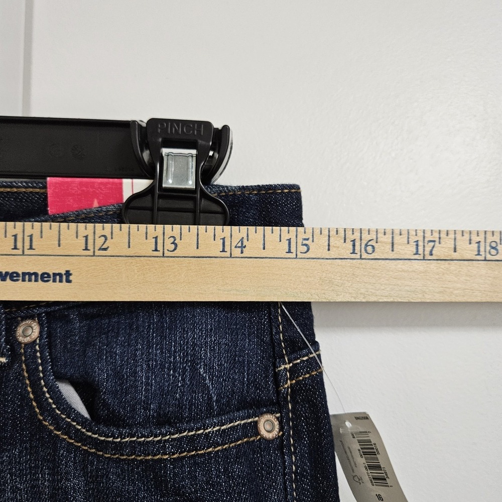 Old Navy Bootcut Jeans Girls 16 Dark Wash Stretch Adjustable Waist Denim Y2K NWT - Picture 5 of 9